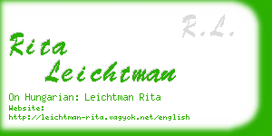 rita leichtman business card